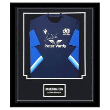 Signed Hamish Watson Shirt Framed - Scotland Rugby Icon Jersey