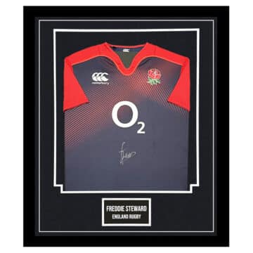 Signed Freddie Steward Jersey Framed - England Rugby Icon Shirt