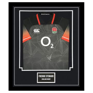 Signed Freddie Steward Shirt Framed - England Rugby Icon Jersey