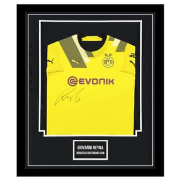 Signed Giovanni Reyna Jersey Framed - Borussia Dortmund Icon Shirt