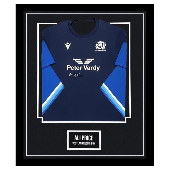 Signed Ali Price Shirt Framed - Scotland Rugby Icon Jersey