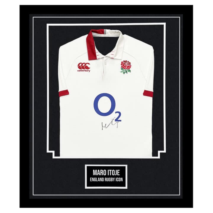 Signed Maro Itoje Shirt Framed - England Rugby Icon Autograph