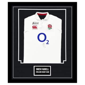 Signed Owen Farrell Jersey Framed - England Rugby Autograph Shirt