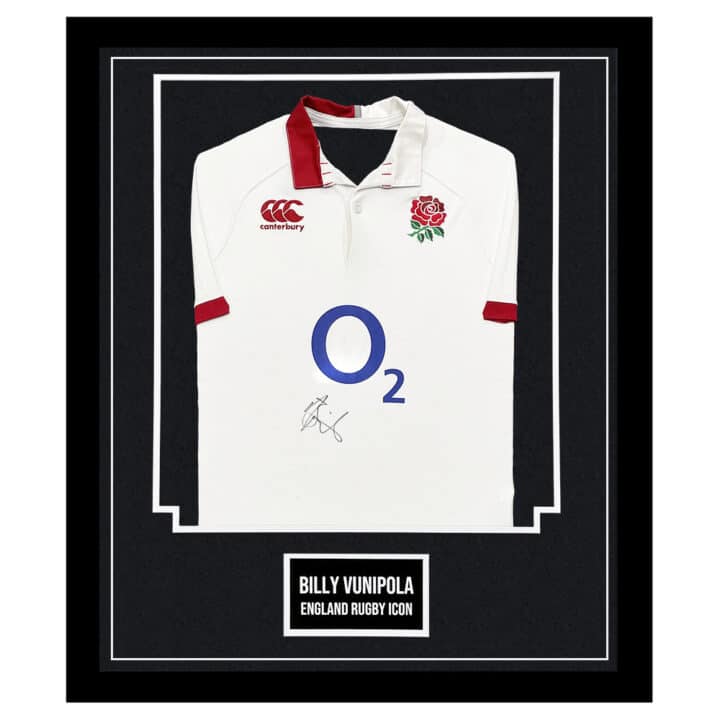 Signed Billy Vunipola Jersey Framed - England Icon Autograph Shirt