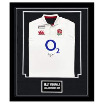 Signed Billy Vunipola Jersey Framed - England Rugby Autograph Shirt