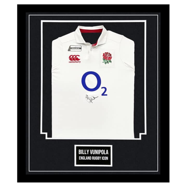 Signed Billy Vunipola Jersey Framed - England Rugby Autograph Shirt