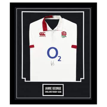 Signed Jamie George Shirt Framed - England Rugby Autograph Shirt