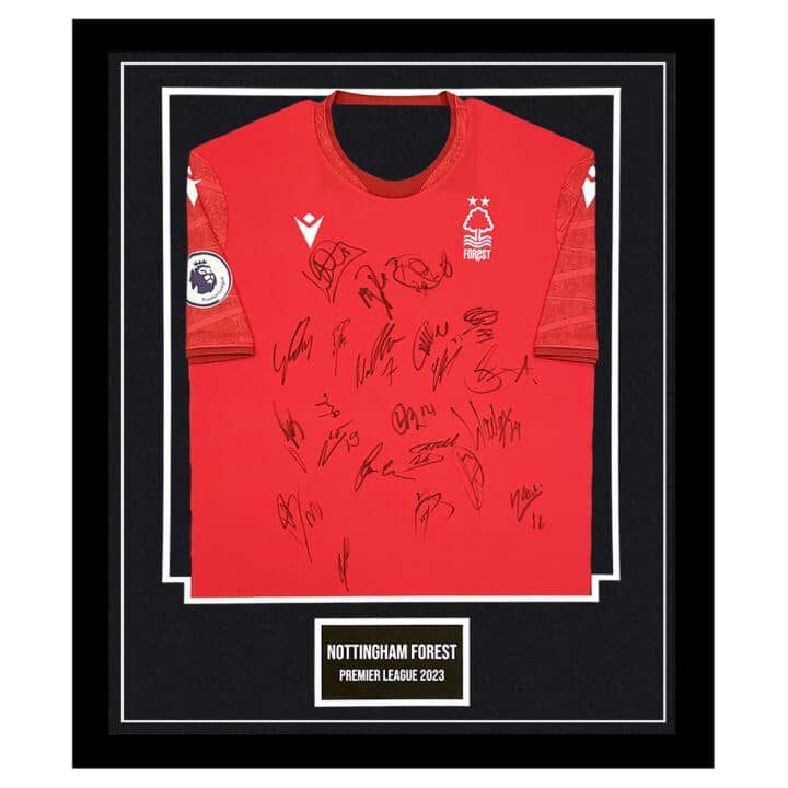 Signed Nottingham Forest Shirt Framed - Premier League 2023 Jersey