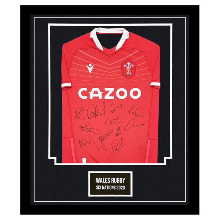 Signed Wales Rugby Shirt Framed - Six Nations 2023 Jersey