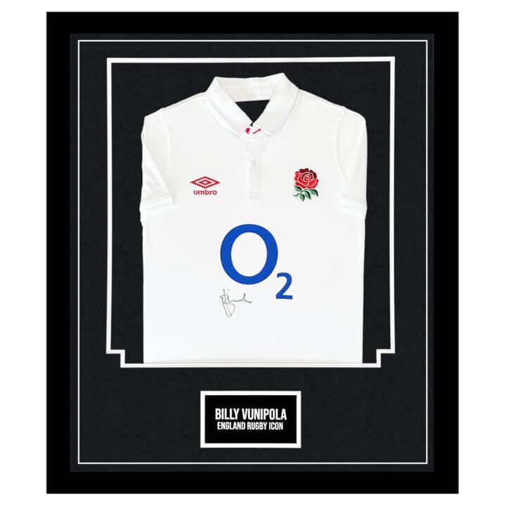 Signed Billy Vunipola Jersey Framed - England Rugby Icon Shirt