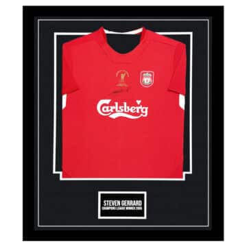 Signed Steven Gerrard Jersey Framed - Champions League Winner 2005