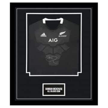 Damien McKenzie Signed Jersey Framed - New Zealand All Blacks Icon Shirt