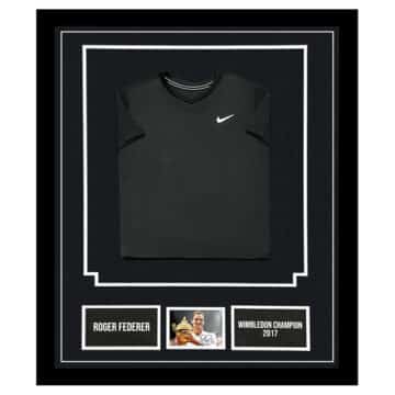 Signed Roger Federer Framed Display – Wimbledon Champion 2017