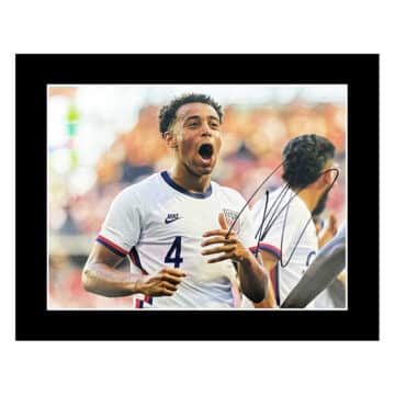 Signed Tyler Adams Photo Display - 12x10 USA Icon Autograph