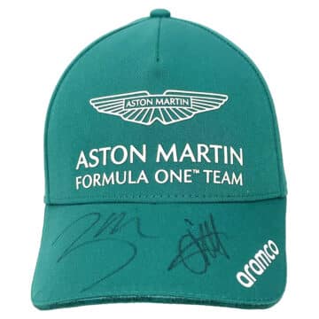 Signed Vettel & Stroll Cap - Aston Martin Icons Autograph