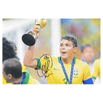 Signed Thiago Silva Poster Photo - 18x12 Confederation Cup Winner 2013