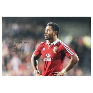 Signed Manu Tuilagi Poster Photo - 18x12 British & Irish Lions Icon