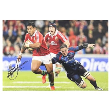 Signed Manu Tuilagi Poster Photo - 18x12 British & Irish Lions Autograph