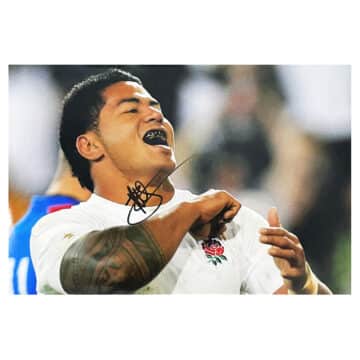 Manu Tuilagi Signed Poster Photo - 18x12 England Rugby Icon Autograph