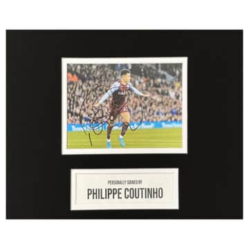 Signed Philippe Coutinho Photo Display - 10x8 Aston Villa Icon