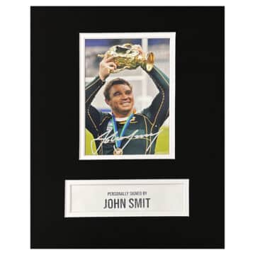 Signed John Smit Photo Display - 10x8 South Africa Rugby Icon