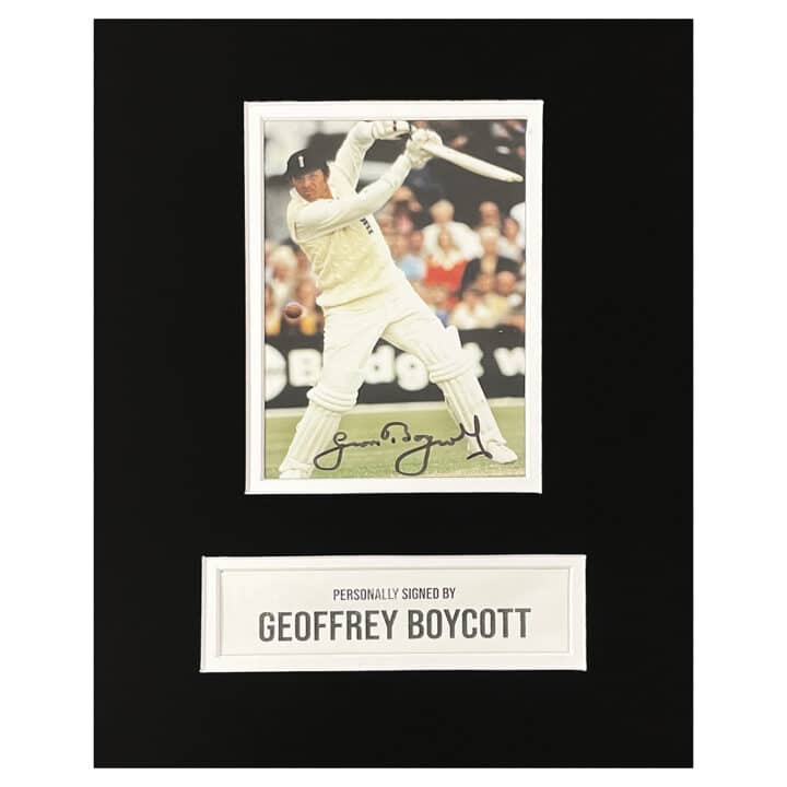 Signed Geoffrey Boycott Photo Display - 10x8 England Cricket Icon