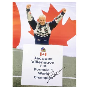 Signed Jacques Villeneuve Poster Photo - 18x12 Formula 1 World Champion