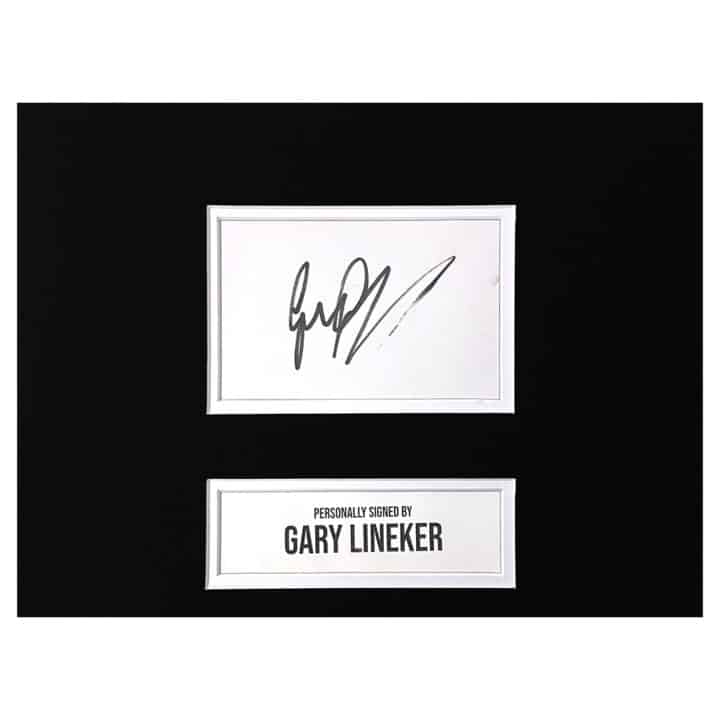 Signed Gary Lineker Display - 10x8 England Football Icon