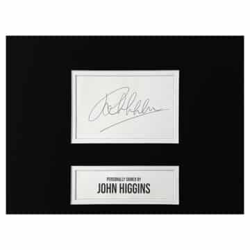 Signed John Higgins Display - 10x8 Snooker Icon Autograph