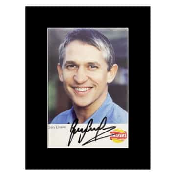 Gary Lineker Signed Display - 8x6 England Football Icon