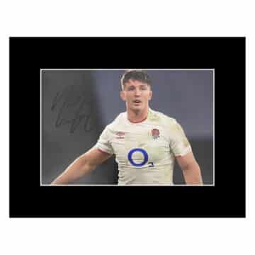 Tom Curry Signed Display - 16x12 England Rugby Icon