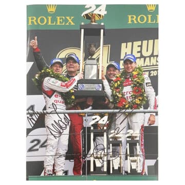 Duval, Kristensen & McNish Signed Poster Photo - 18x12 Endurance Racing Icons