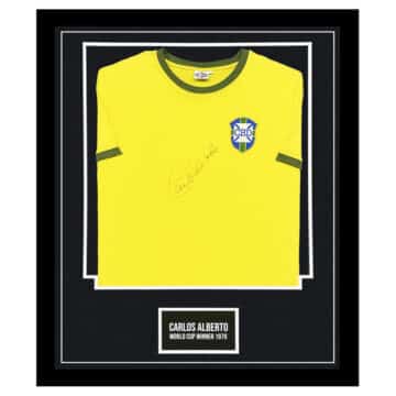 Carlos Alberto Signed Shirt Framed - World Cup Winner 1970 Jersey