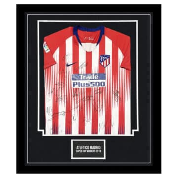 Atletico Madrid Shirt Framed - Super Cup Winners 2019 Jersey