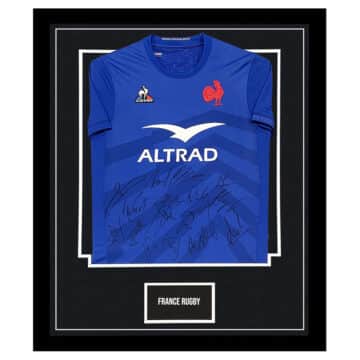 Signed France Rugby Jersey Framed - Squad Autograph 2023 Shirt