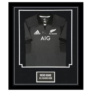 Signed Rieko Ioane Jersey Framed - New Zealand All Black Icon Shirt