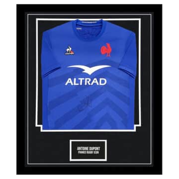 Signed Antoine Dupont Shirt Framed - France Rugby 2023 Jersey