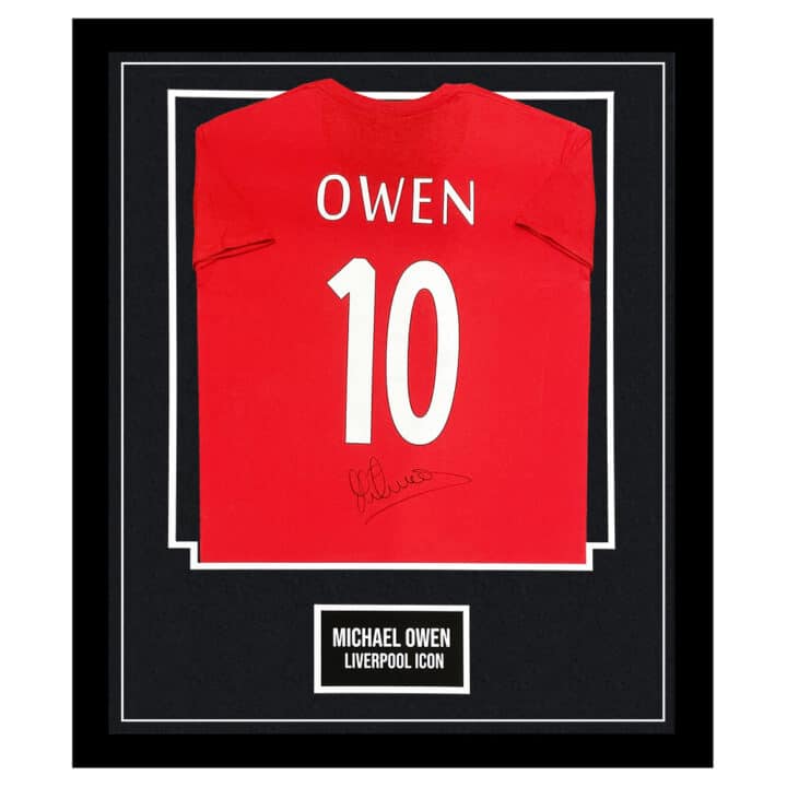 Signed Michael Owen Shirt Framed – Liverpool FC Icon Jersey