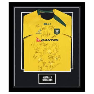 Signed Australia Wallabies Jersey Framed - Horwill, Genia & Cooper Autograph Shirt