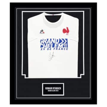 Signed Romain Ntamack Framed Jersey - Grand Slam 2022 Shirt