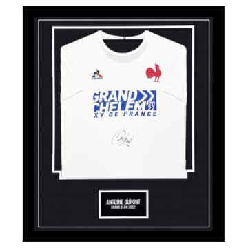 Signed Antoine Dupont Jersey Framed - Grand Slam 2022 Shirt