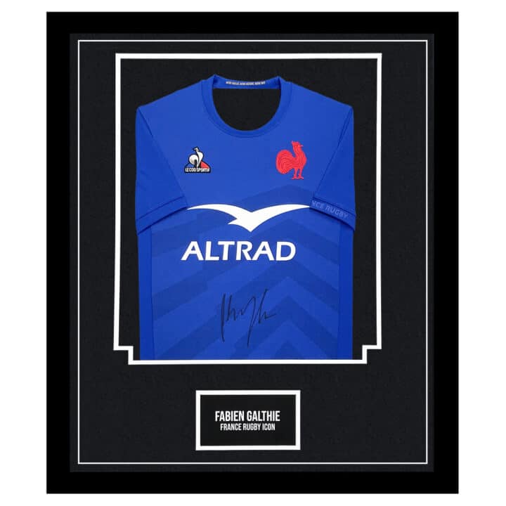 Signed Fabien Galthie Framed Jersey - France Rugby 2023