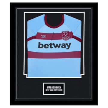 Jarrod Bowen Signed Shirt Framed - West Ham United Icon Jersey