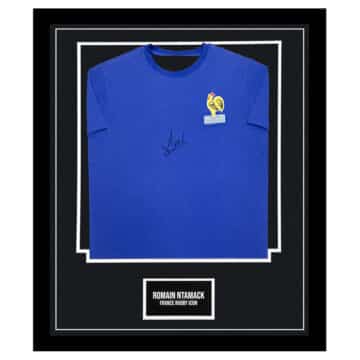 Romain Ntamack Signed Shirt Framed - France Rugby Icon 2023