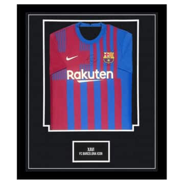 Signed Xavi Jersey Framed - FC Barcelona Icon Shirt