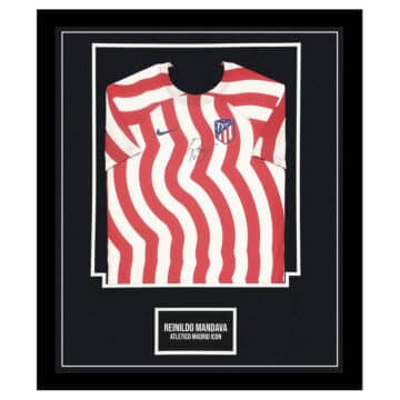 Signed Reinildo Mandava Shirt Framed - Atletico Madrid 2023 Jersey