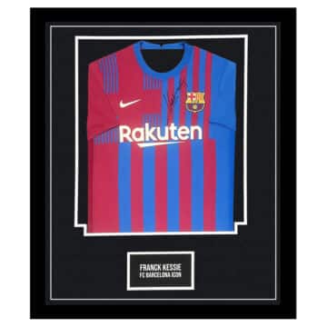 Franck Kessie Signed Shirt Framed - FC Barcelona Icon Jersey