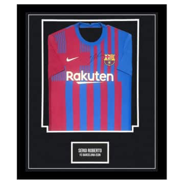 Signed Sergi Roberto Shirt Framed - FC Barcelona Icon Jersey