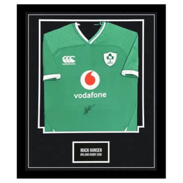 Signed Mack Hansen Jersey Framed - Ireland Rugby Icon Shirt