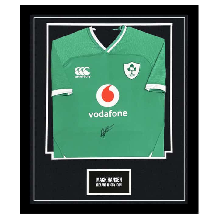 Signed Mack Hansen Jersey Framed - Ireland Rugby Icon Shirt